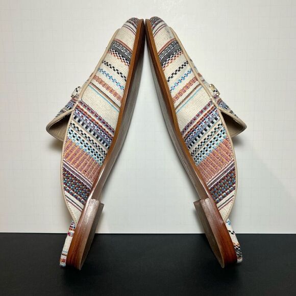 Womens SAM EDELMAN Linnie Striped Slip On Mules / Size 10.5 Medium - Picture 6 of 8